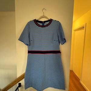 Draper James Ponte Striped Dress with navy and red piping - Size XL